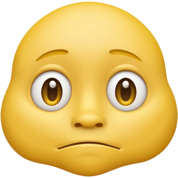 iOS-style 3D classic round yellow emoji face, half-closed droopy eyes, small uneven mouth, and slight head tilt, expressing sleepy and just-woke-up grogginess emoji