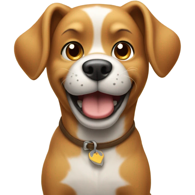 Dog holding up the middle finger emoji