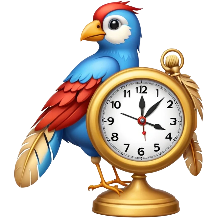 bird with clock emoji