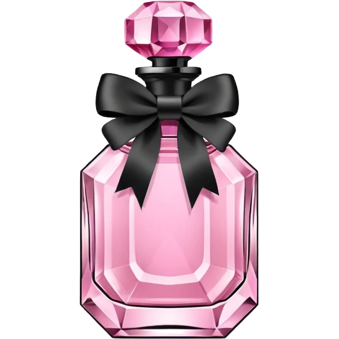 Iplight pink crystal perfume bottle with black ribbon display emoji