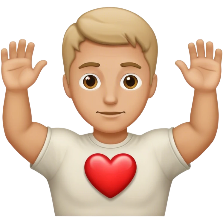 white man showing heart emoji