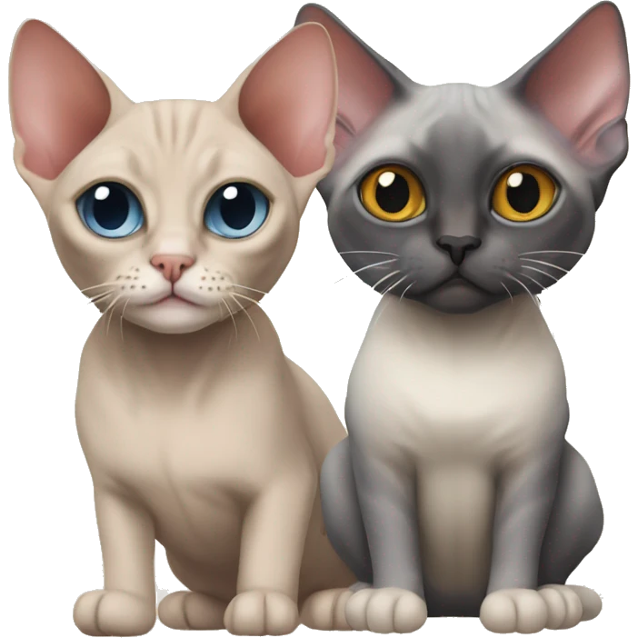 Sphynx cat and ragdoll cat  emoji