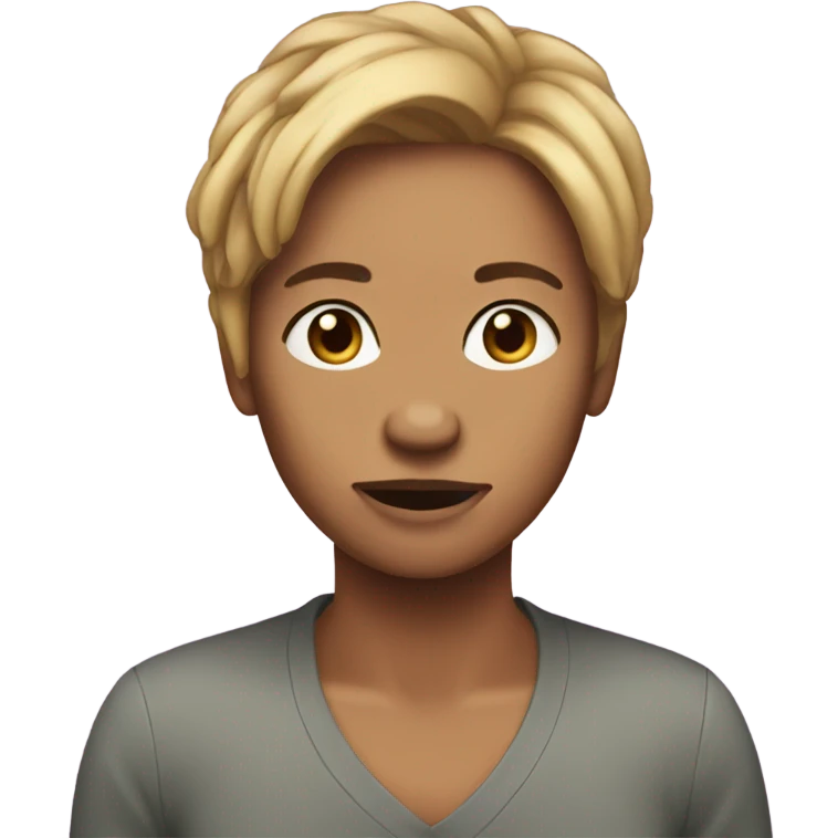 Karen with Karen hair and wrinkly skin emoji