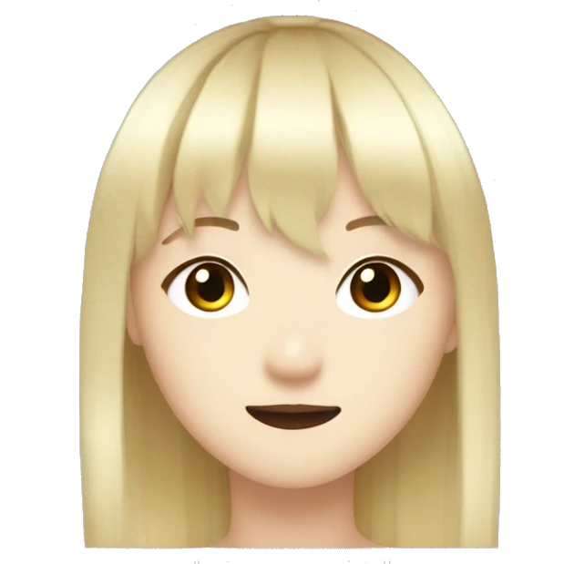 IVE kpop idol with blonde long hair with bangs emoji