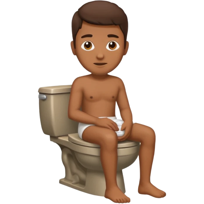 Brown person sitting on toilet  emoji