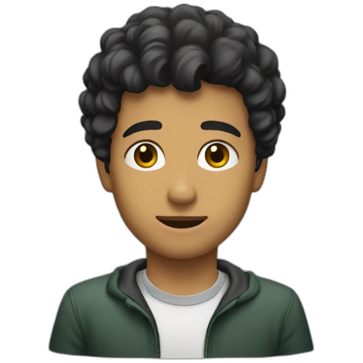 Joven delgado con pelo afeo emoji
