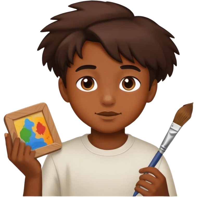 boy painting emoji