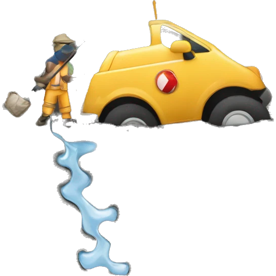 Fishing in the pothole on the side of the road  emoji