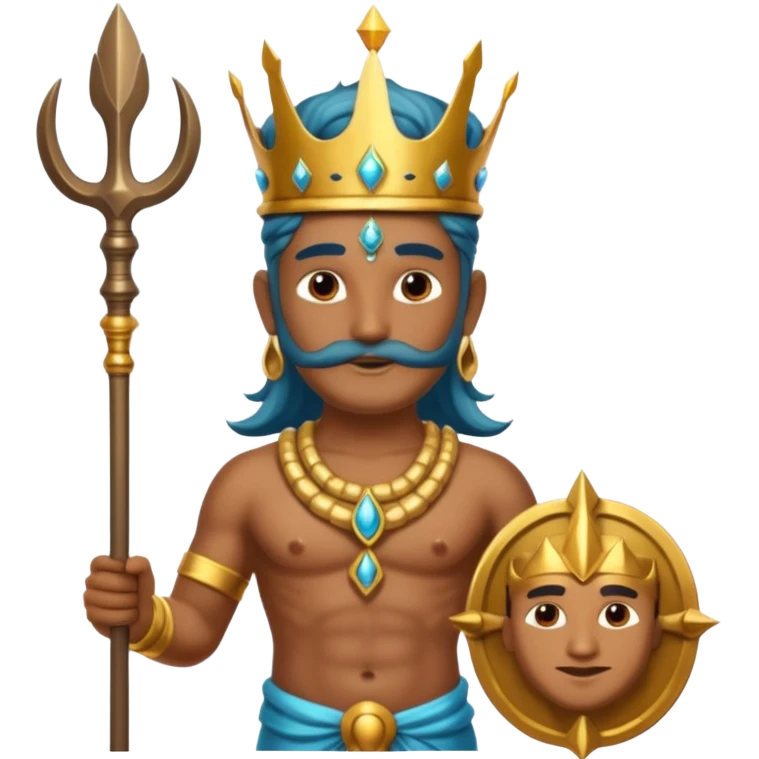 indian god with Poseidon trident emoji