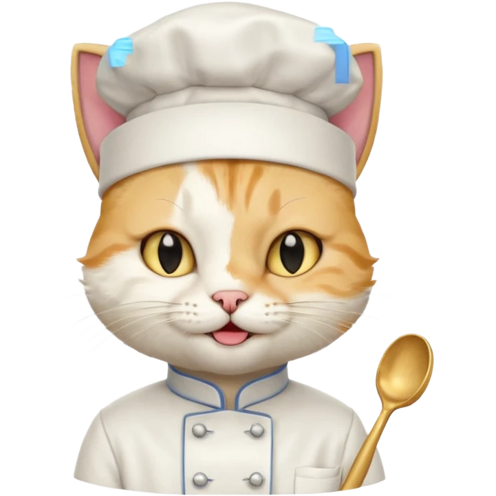 chef cat with a gold earring, winking emoji
