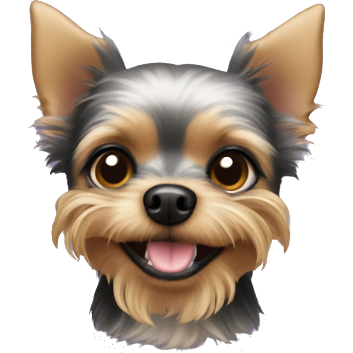 Playful black Yorkie chihuahua mix emoji