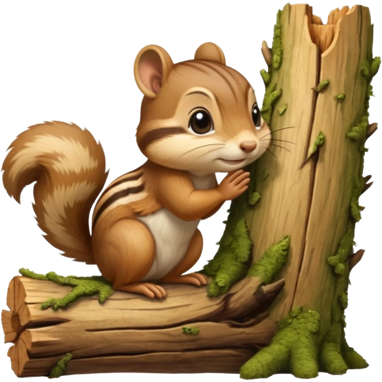  chipmunk praying to a log emoji