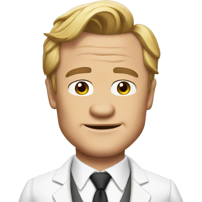 Short-faced Barney Stinson in a white suit emoji
