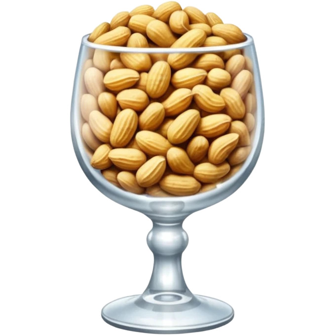 a crystal goblet filled with peanuts emoji