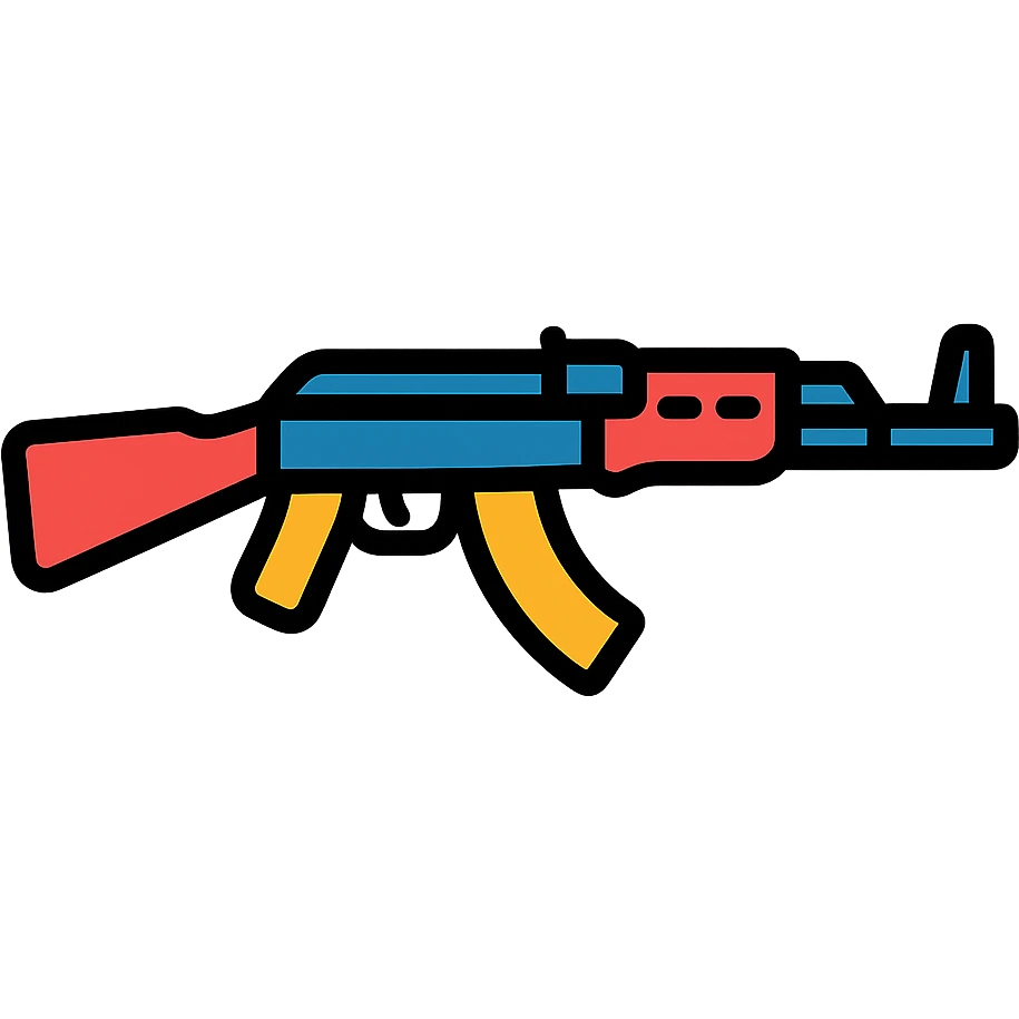 colored AK-47 rifle icon emoji