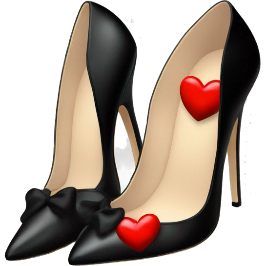 One Elegant little heel expensive shoes with a little red heart slingback black pumps  emoji