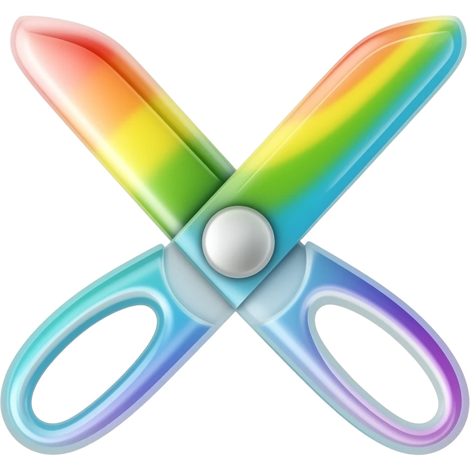 Rainbow scissors emoji