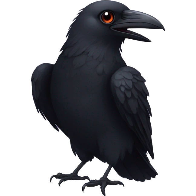 Black raven with heart eyes emoji