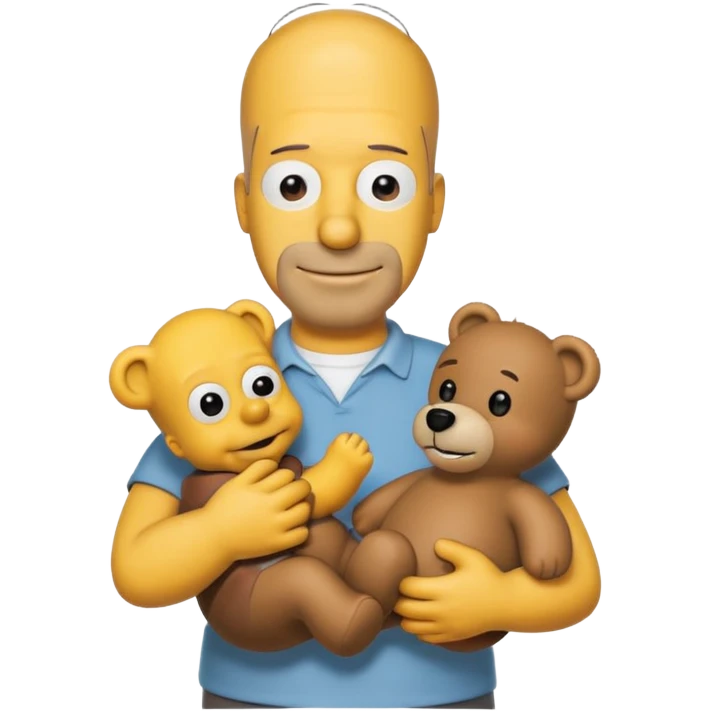 homer simpson with a bear emoji