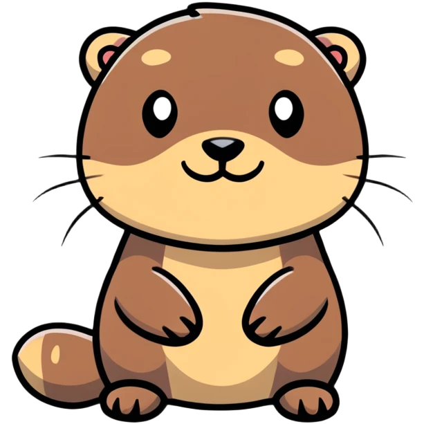 really cute smiling joyful otter face in three-quarter profile view with simple thorny stem wrapped horizontally around its forehead like Jesus Christ's Crown of thorns, no crown shape on top, just thin spiky branches circling the forehead emoji