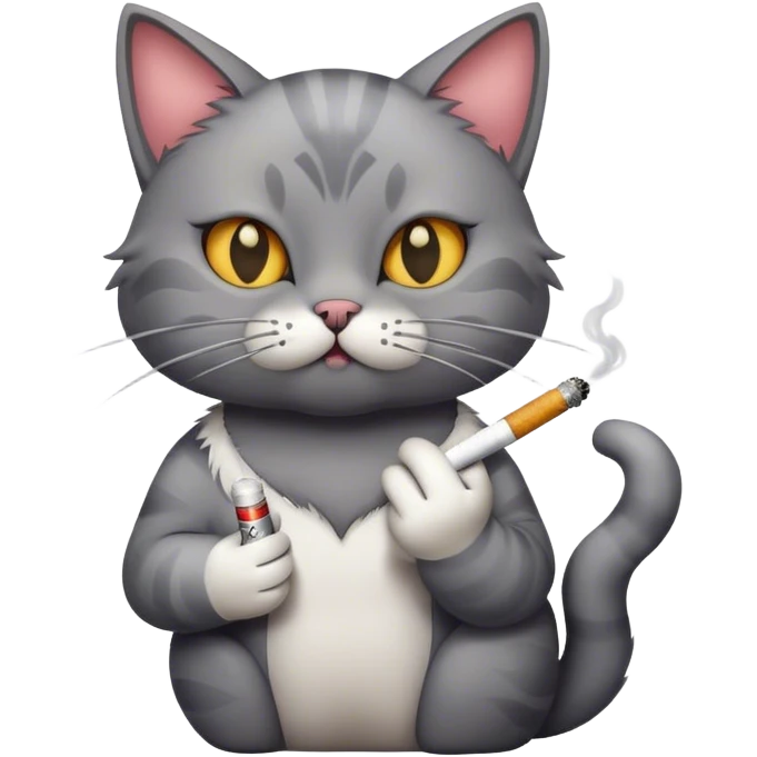 Un gato fumando  emoji