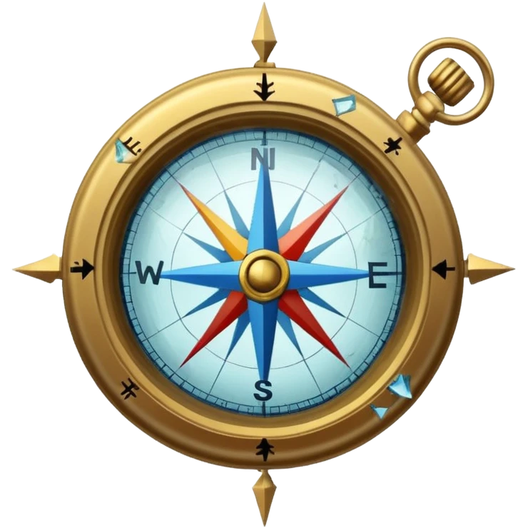 a broken ugly compass glass broken emoji