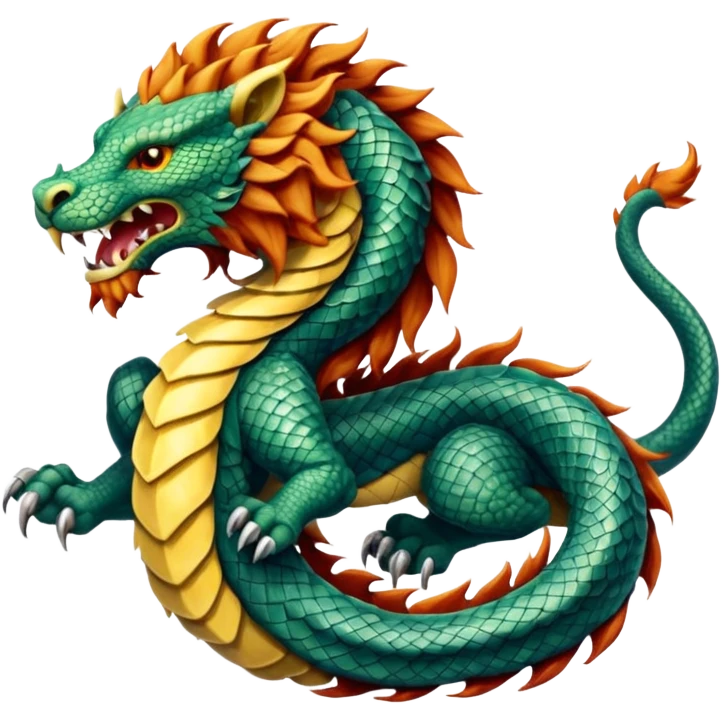 Mušḫuššu, fierce half lion half dragon emoji