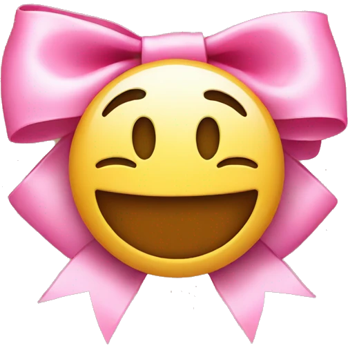 smiley face with pink bow  emoji
