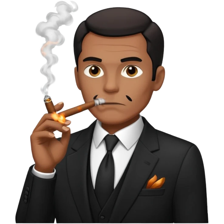 Style Birthday Photoshoot man in black smoking emoji