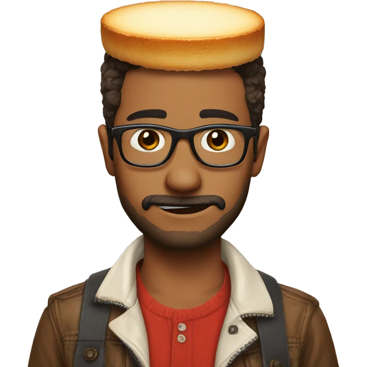 Cheesecake hipster emoji