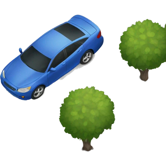 overhead view of a car parked on a street emoji
