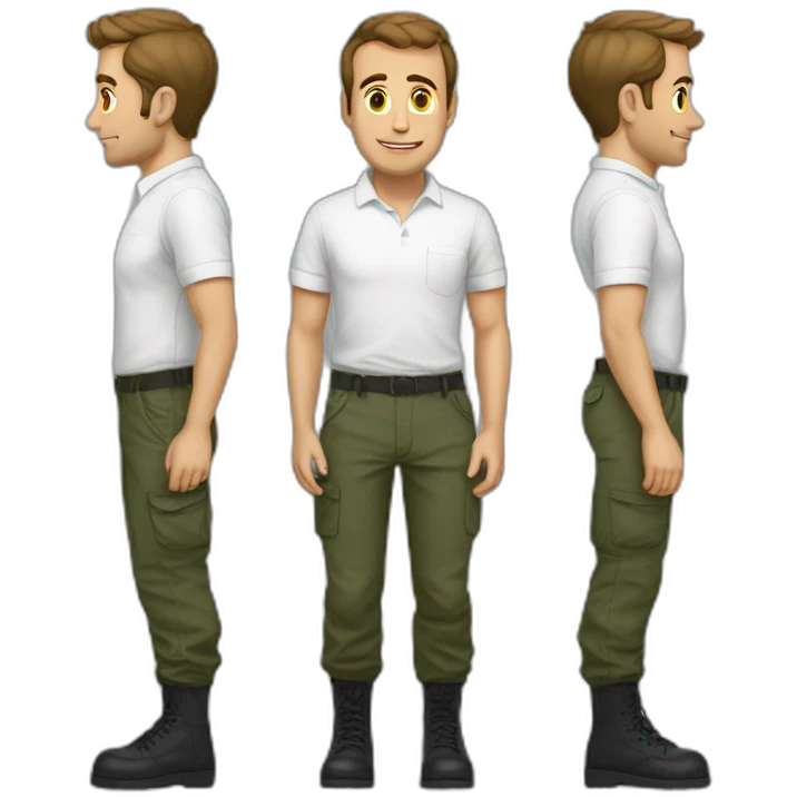 Macron in cargo pants  emoji