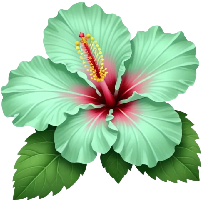 Hibiscus flower light mint green emoji