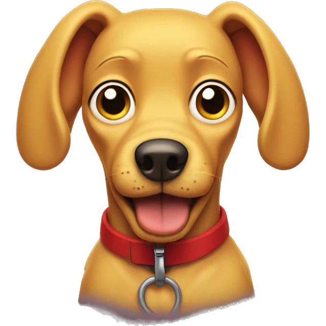 mustard colored dog with very very long ears and red collar, rugrats emoji