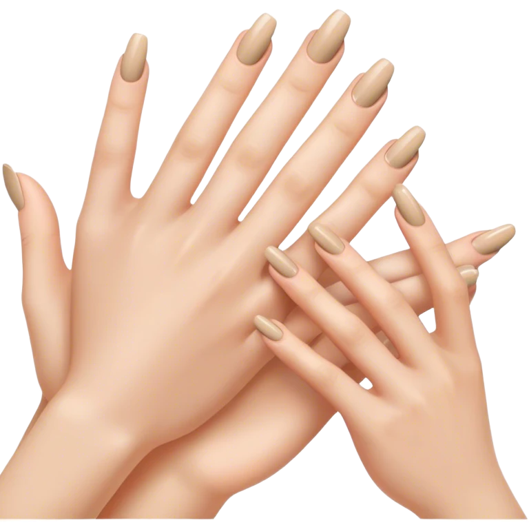 beautiful female hands with beige manicure emoji