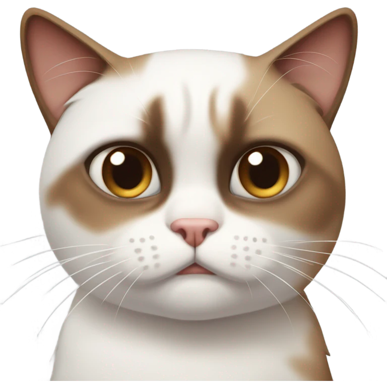 Grumpy cat white and brown  emoji