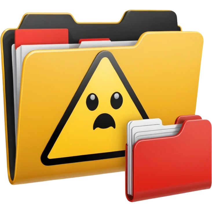 Warnschild + Mini Aktenordner emoji