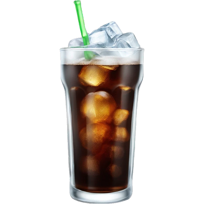 Tall glass of cola zero with ice Cubus emoji