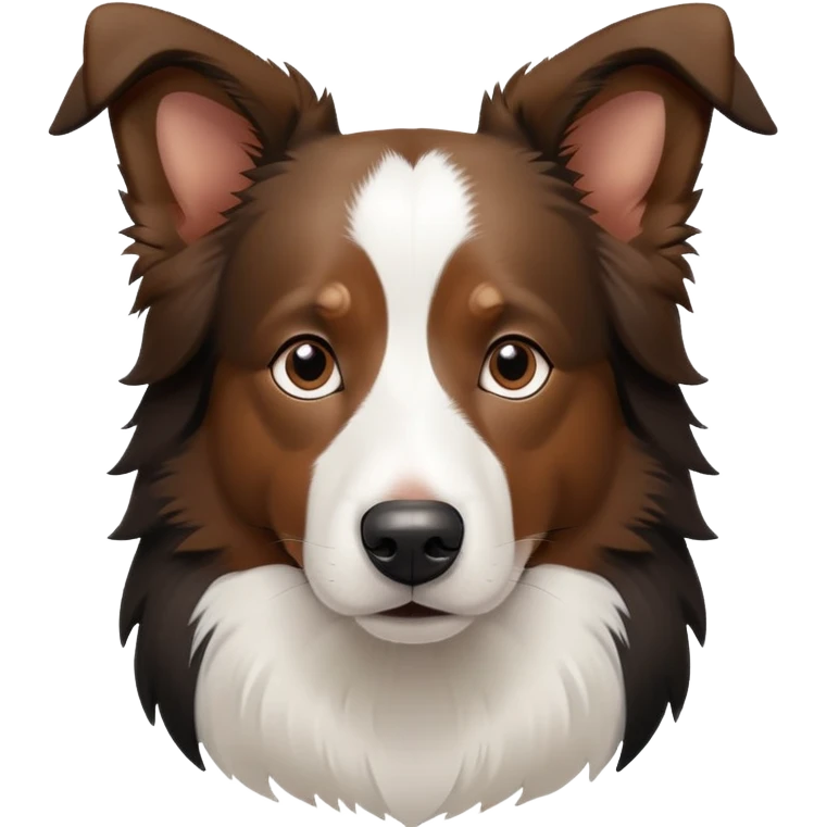 Border collie dog with only one black ear emoji