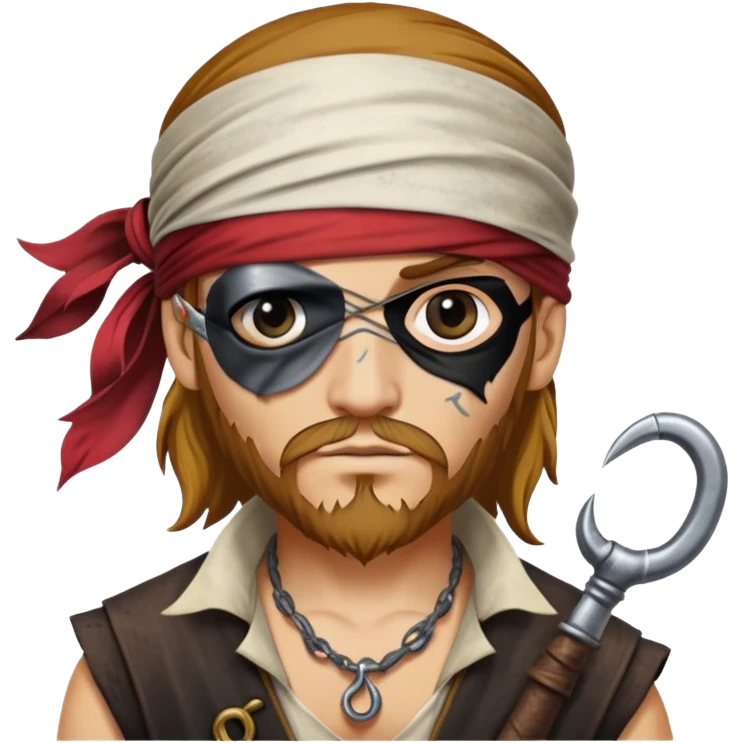 pirate with eye patch and hook hand emoji