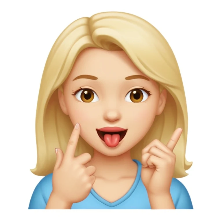 Chica mordiendose el dedo y guiña un ojo emoji