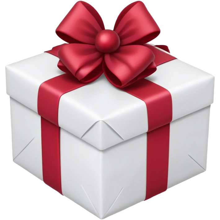 christmas gift with white color and cranberry bow emoji
