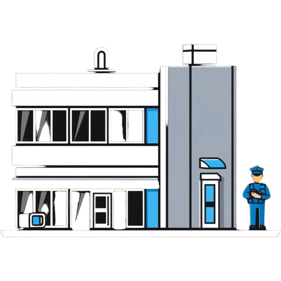 security guard monitoring building cameras emoji