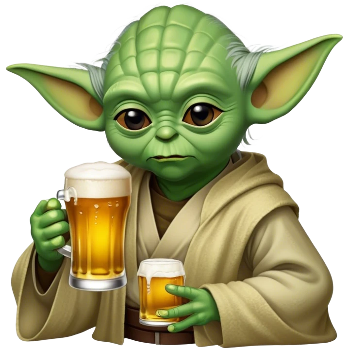 Yoda drinking a beer  emoji