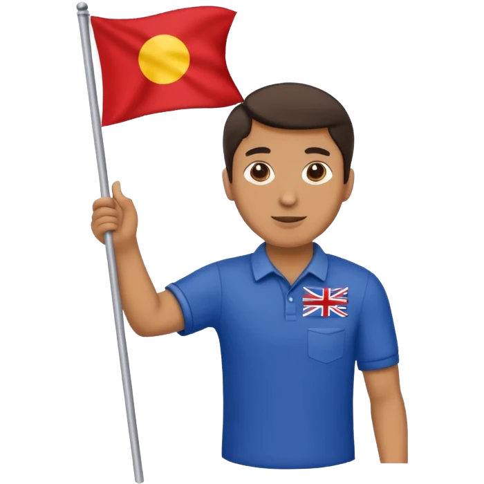 Man holding a fasg emoji