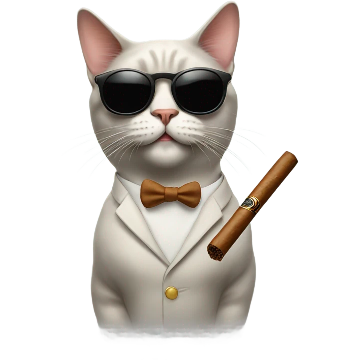 Cat in sunglasses smoking a cigar emoji