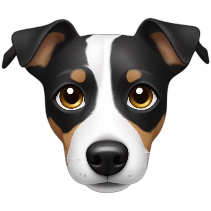 Jack Russell noir et blanc avec une tache noir sur l’œil emoji