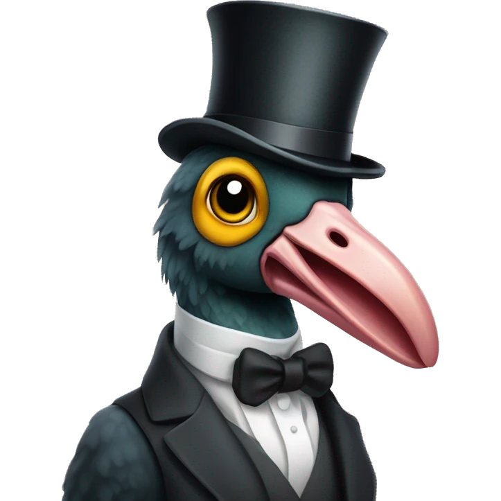 Dodo with a monocle waistcoat and top hat emoji