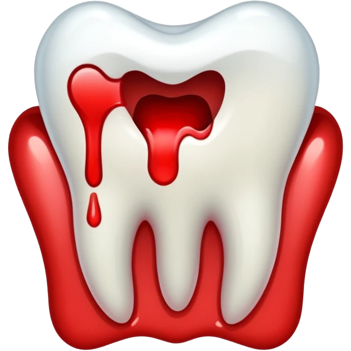 Pulled tooth with blood. emoji
