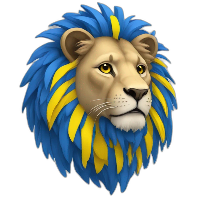 lion in ukrainians colors emoji